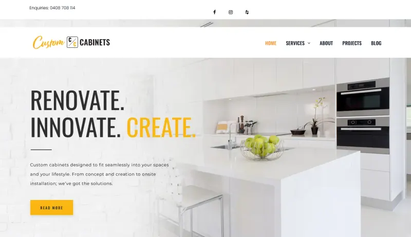 Custom Cabinets website